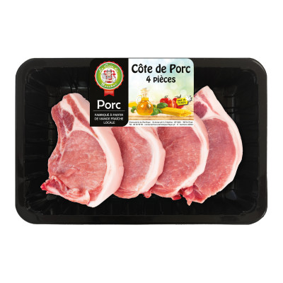 4 côtes de porc locales